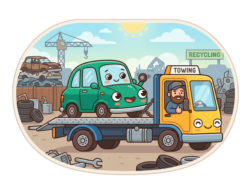 Illustration of scrap car collection service by Scrap Car SE9 Eltham & Mottingham